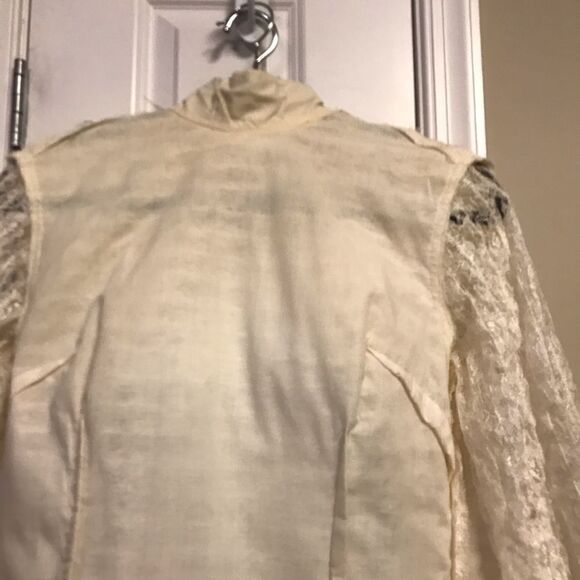 Vintage 1950s Lace Exaggerated Ruffle Tulle Blouse White Adelaar - Picture 8 of 16